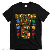 Kids 6th Birthday Master Builder 6 Years Old Block Building T-Shirt thumb 0