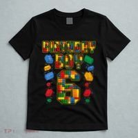 Kids 6th Birthday Master Builder 6 Years Old Block Building T-Shirt thumb 5