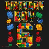 Kids 6th Birthday Master Builder 6 Years Old Block Building T-Shirt thumb 7