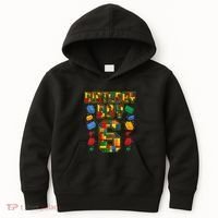 Kids 6th Birthday Master Builder 6 Years Old Block Building Kids Hoodie thumb 0