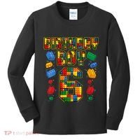 Kids 6th Birthday Master Builder 6 Years Old Block Building Kids Long Sleeve Shirt thumb 0