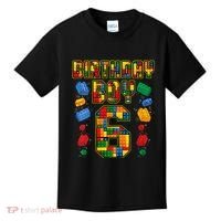 Kids 6th Birthday Master Builder 6 Years Old Block Building Kids T-Shirt thumb 0