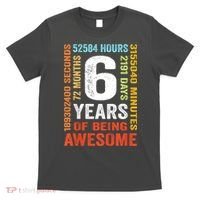 Kids 6th Birthday 6 Years Old Vintage Retro 72 Months T-Shirt thumb 0