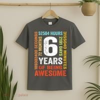 Kids 6th Birthday 6 Years Old Vintage Retro 72 Months T-Shirt thumb 2