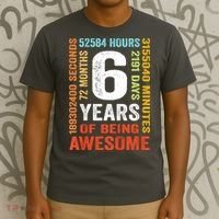 Kids 6th Birthday 6 Years Old Vintage Retro 72 Months T-Shirt thumb 3