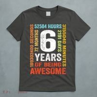 Kids 6th Birthday 6 Years Old Vintage Retro 72 Months T-Shirt thumb 5