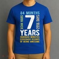 7th Birthday Gift 7 Years Old Vintage Retro 84 Months T-Shirt thumb 3
