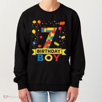 Kids 7 Year Old Building Blocks 7th Birthday Boy Women's Sweatshirt thumb 0