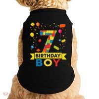 Kids 7 Year Old Building Blocks 7th Birthday Boy Doggie Tank thumb 0