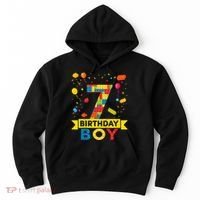 Kids 7 Year Old Building Blocks 7th Birthday Boy Hoodie thumb 0