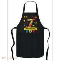 Kids 7 Year Old Building Blocks 7th Birthday Boy Apron thumb 0