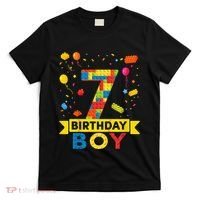 Kids 7 Year Old Building Blocks 7th Birthday Boy T-Shirt thumb 0