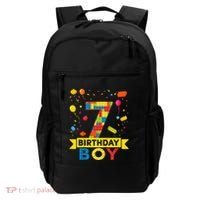 Kids 7 Year Old Building Blocks 7th Birthday Boy Backpack thumb 0