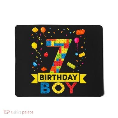 Kids 7 Year Old Building Blocks 7th Birthday Boy Mousepad