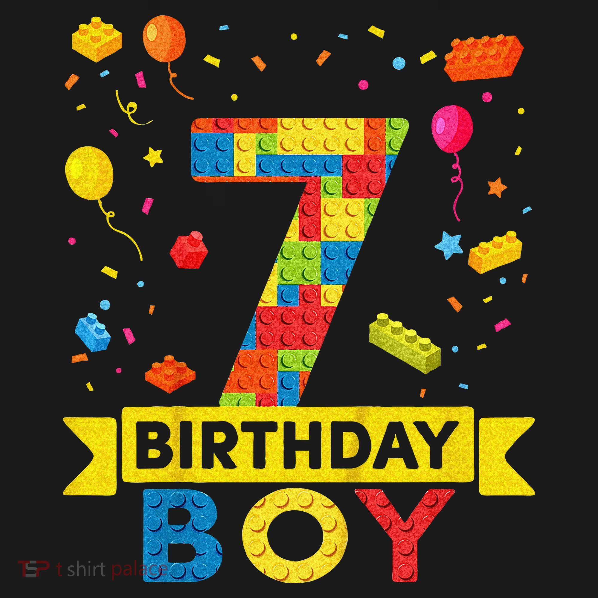 Kids 7 Year Old Building Blocks 7th Birthday Boy Women's Tank Top