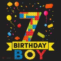 Kids 7 Year Old Building Blocks 7th Birthday Boy Golf Towel thumb 3