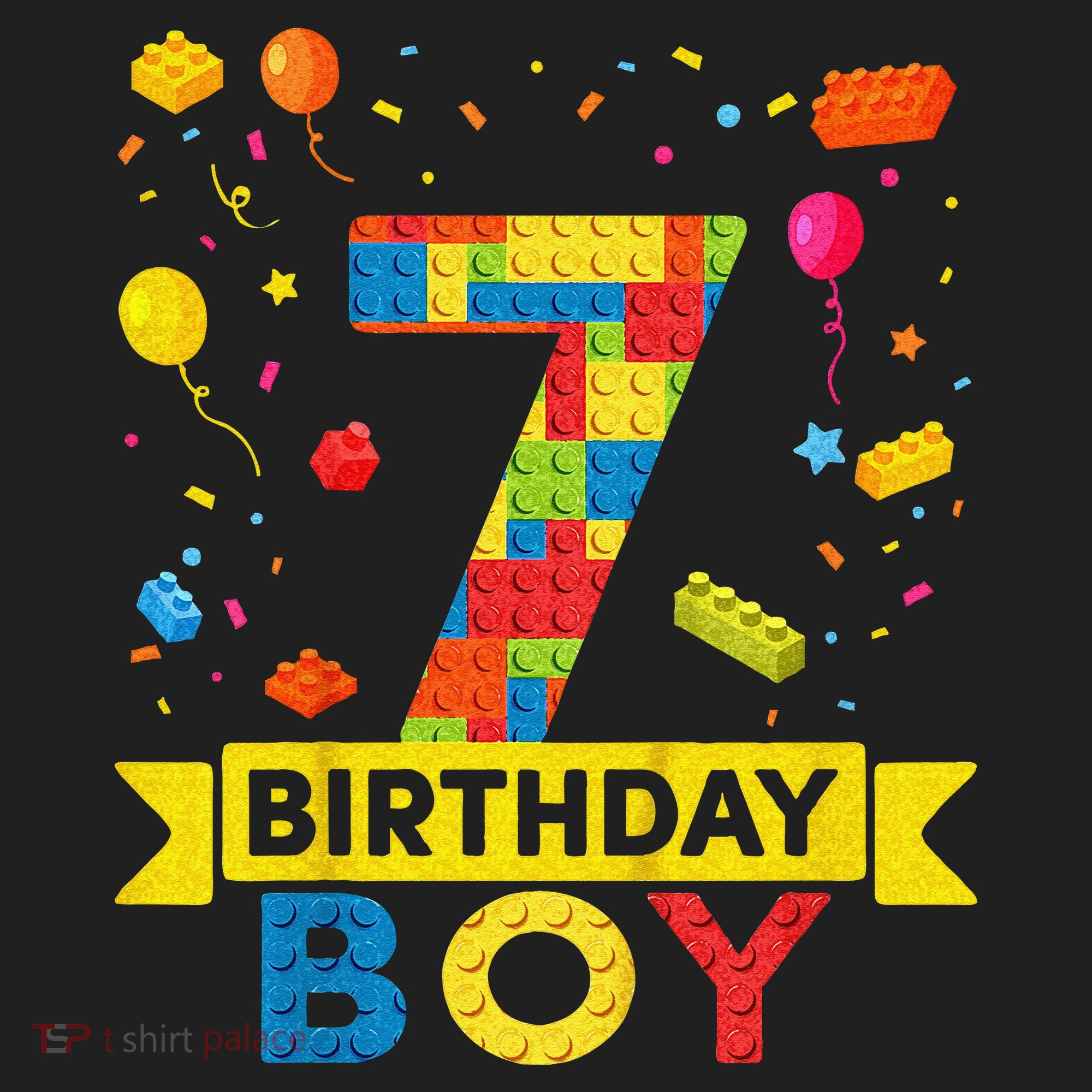 Kids 7 Year Old Building Blocks 7th Birthday Boy Golf Towel