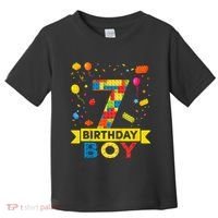 Kids 7 Year Old Building Blocks 7th Birthday Boy Toddler T-Shirt thumb 0