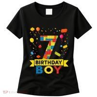 Kids 7 Year Old Building Blocks 7th Birthday Boy Women's T-Shirt thumb 0