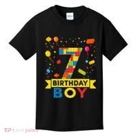 Kids 7 Year Old Building Blocks 7th Birthday Boy Kids T-Shirt thumb 0