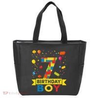 Kids 7 Year Old Building Blocks 7th Birthday Boy Tote Bag thumb 0