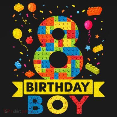 Kids 8 Year Old Building Blocks 8th Birthday Boy Ornament