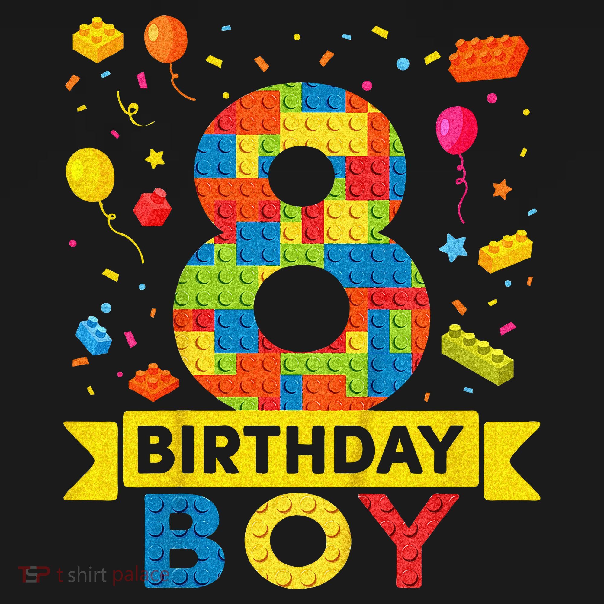 Kids 8 Year Old Building Blocks 8th Birthday Boy Ornament