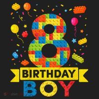 Kids 8 Year Old Building Blocks 8th Birthday Boy Hat thumb 2