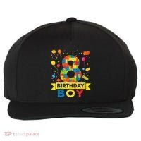 Kids 8 Year Old Building Blocks 8th Birthday Boy Wool Snapback Cap thumb 0