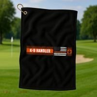 K 9 Handler Search & Rescue Thin Orange Line Flag K9 Unit Golf Towel thumb 1