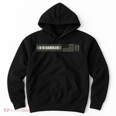 K 9 Handler K9 Unit Gift Distressed American Flag Hoodie