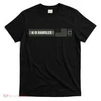 K 9 Handler K9 Unit Gift Distressed American Flag T-Shirt thumb 0
