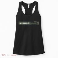 K 9 Handler K9 Unit Gift Distressed American Flag Women's Tank Top thumb 0