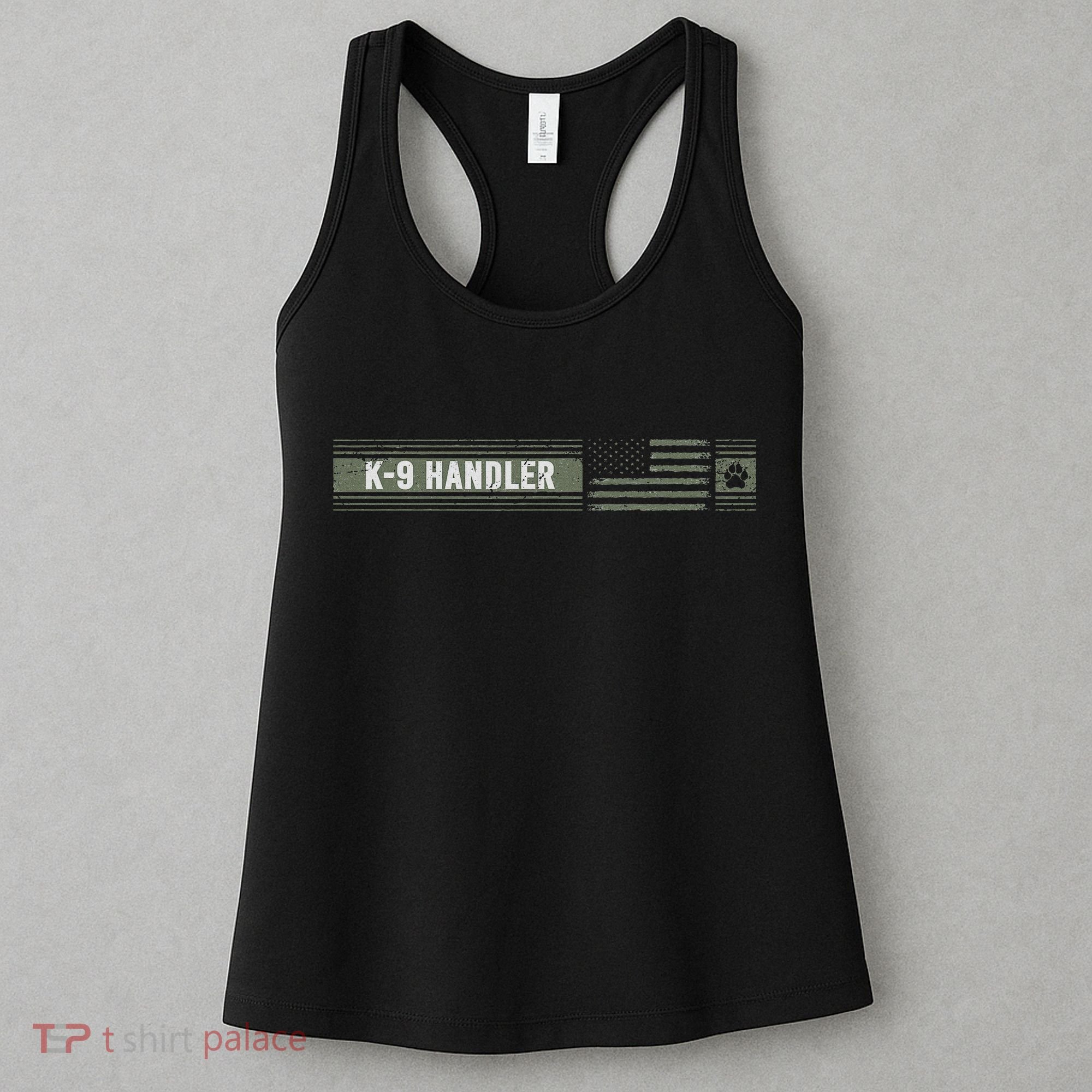 K 9 Handler K9 Unit Gift Distressed American Flag Women's Tank Top
