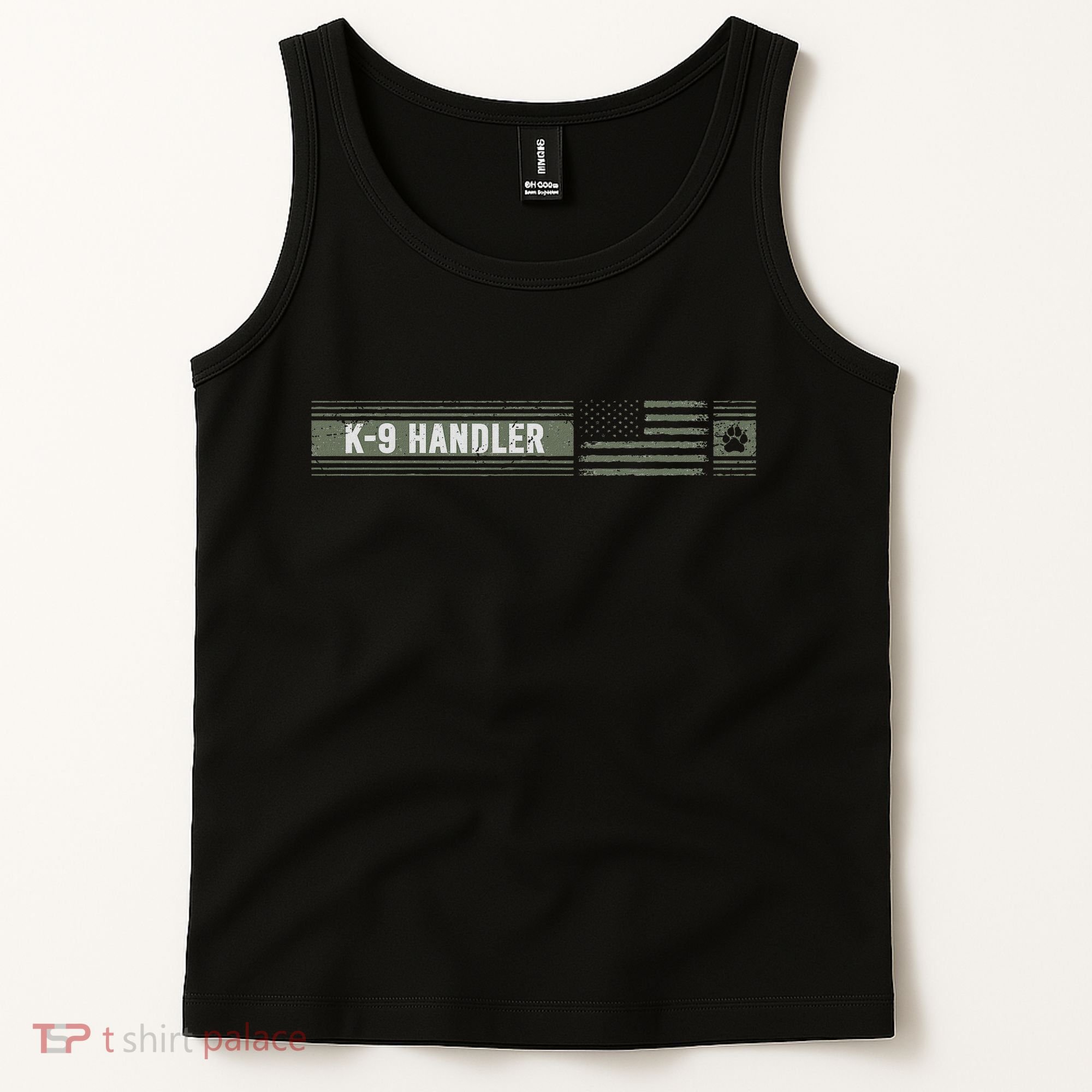 K 9 Handler K9 Unit Gift Distressed American Flag Tank Top