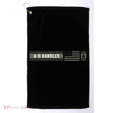 K 9 Handler K9 Unit Gift Distressed American Flag Golf Towel