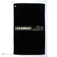 K 9 Handler K9 Unit Gift Distressed American Flag Golf Towel thumb 0