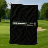 K 9 Handler K9 Unit Gift Distressed American Flag Golf Towel thumb 1