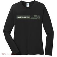K 9 Handler K9 Unit Gift Distressed American Flag Women's Long Sleeve Shirt thumb 0