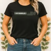 K 9 Handler K9 Unit Gift Distressed American Flag Women's T-Shirt thumb 2