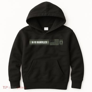 K 9 Handler K9 Unit Gift Distressed American Flag Kids Hoodie