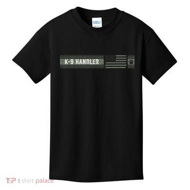 K 9 Handler K9 Unit Gift Distressed American Flag Kids T-Shirt