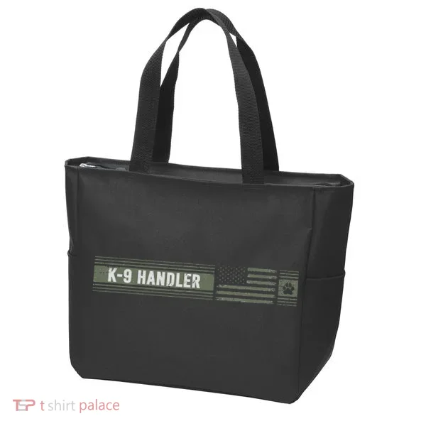 K 9 Handler K9 Unit Gift Distressed American Flag Tote Bag