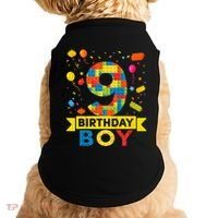 Kids 9 Year Old Building Blocks 9th Birthday Boy Doggie Tank thumb 0
