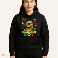 Kids 9 Year Old Building Blocks 9th Birthday Boy Hoodie thumb 5
