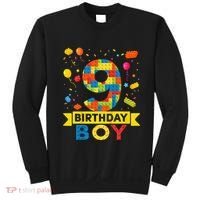 Kids 9 Year Old Building Blocks 9th Birthday Boy Sweatshirt thumb 0