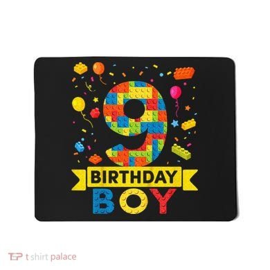 Kids 9 Year Old Building Blocks 9th Birthday Boy Mousepad