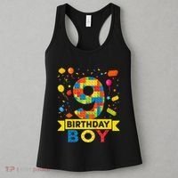Kids 9 Year Old Building Blocks 9th Birthday Boy Women's Tank Top thumb 3