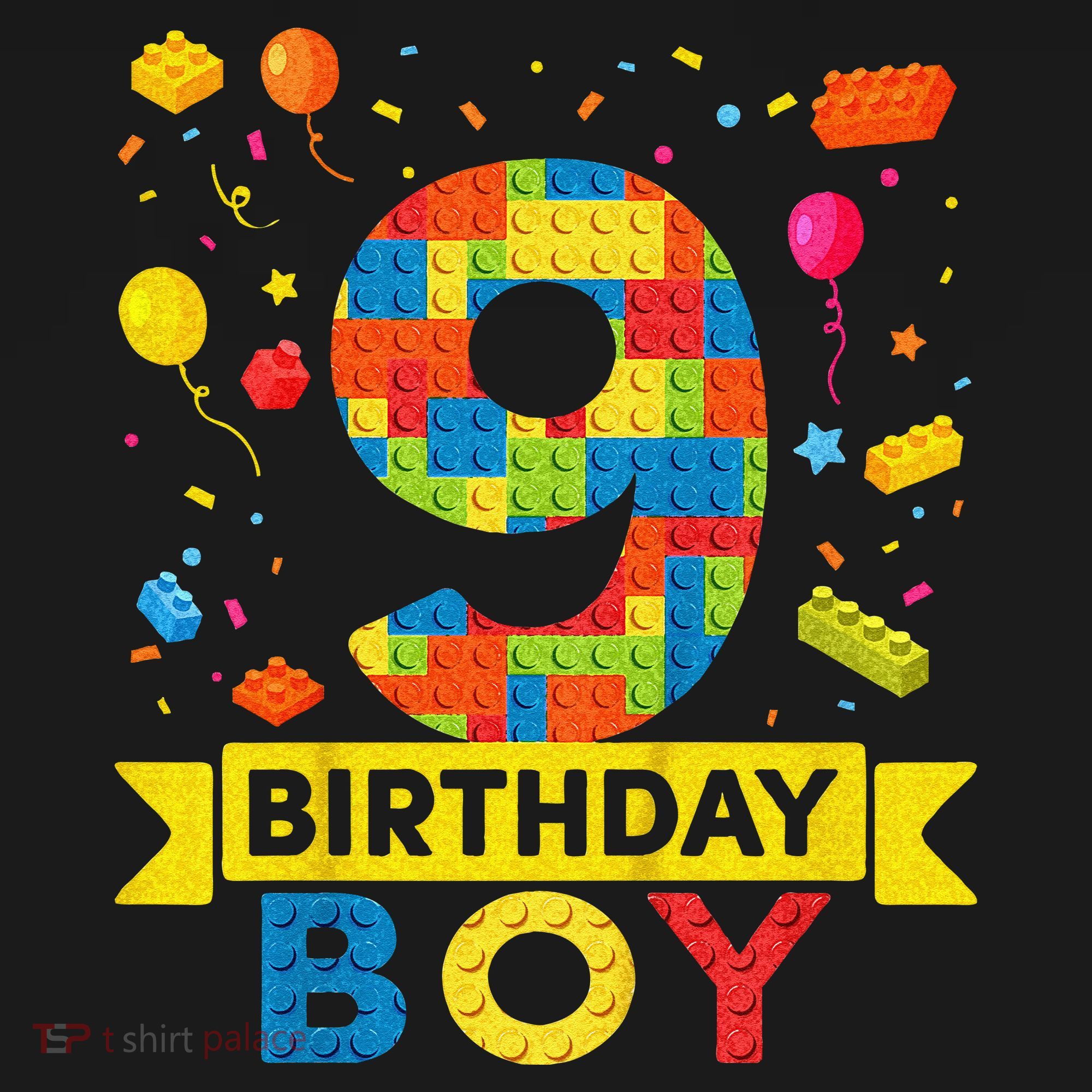 Kids 9 Year Old Building Blocks 9th Birthday Boy Women's Tank Top