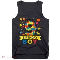 Kids 9 Year Old Building Blocks 9th Birthday Boy Tank Top thumb 0